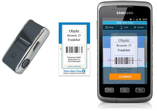Mobile Zeiterfassung mit Barcode über Scanner oder Smartphone-App buchen